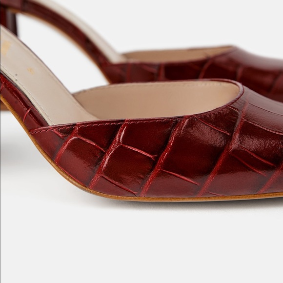 Zara leather animal embossed heels - Picture 5 of 8